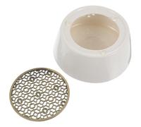 Cerámica Calentador de Té Blanco Soporte para Velas Retro | Base Calefactora Perforada, Aleación de Zinc, Acabado Liso y Uso Doméstico, Estilo Simple para Tetera