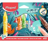 Ceras de Colores Maped - Formato Jumbo - 12 Colores - Colorear para Niños | Colores Cera, Ideal para Escuela