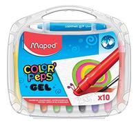 Ceras Maped Color Peps Gel 10 Colores Acuarelables Lavables para Niños