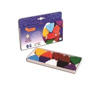 Ceras Osito Mágico, 10 colores | JOVI - Ceras infantiles triangulares, colores surtidos, agarre ergonómico para los más pequeños, forma de osito, trazos con diferente grosor // Ref: 941