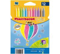 Ceras PLASTIDECOR BIC Kids Pastel, Caja x12 Colores