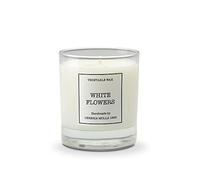 Cerería Mollá Santiago - Vela en Vaso de Cristal, Cera Vegetal, Aroma a Flores Blancas
