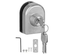 Cerradura antirrobo de acero inoxidable para puertas correderas de cristal sin marco con seguridad reforzada. Fácil instalación. Incluye todo lo necesario.