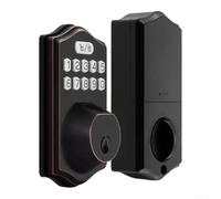 Cerradura biométrica de la puerta huella dactilar teclado negro | Escáner de huellas dactilares, teclado digital, entrada sin llave, desbloqueo rápido, alta sensibilidad (negro)