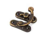 Cerradura Caja Madera de Bronce, Haofy 12 Piezas Cerradura de Cerrojo Antiguo Pestillo de Cierre de Cajas de Derecho o Izquierdo, para Caja de Madera o Caja de Joyería, con 48 Tornillos (Izquierdo)