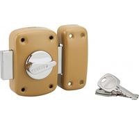 Cerradura con pomo para puerta principal, modelo Corvette, cilindro de 60 mm, acero, 3 llaves, acabado en bronce epoxi - THIRARD