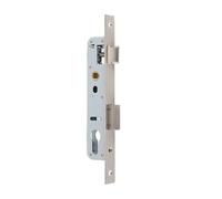 Cerradura de acero inoxidable para marco tubular, 85 x 20 mm, para puerta de jardín y puerta de metal, mandril de 20 mm, distancia de 85 mm, DIN izquierda/derecha, con lengüeta en U y sistema de