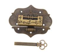 Cerradura de Aleación y Pestillo Decorativo con Llave Vintage