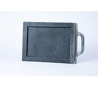 Cerradura de chimenea Euro Sezam con placa, cerradura de campana de humos, accesorio de chimenea de hierro fundido para extracción de humos, color plata vieja, SZ002, 24x18cm