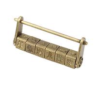 Cerradura de combinación antigua vintage, candado de metal tallado con el zodiaco chino, cerradura de seguridad con protección de contraseña para gabinete de cajones