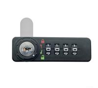 Cerradura de combinación de 4 dígitos para archivador, pestillo giratorio seguro con llave, cerradura de giro de cajón ABS para almacenamiento en la oficina y el hogar, color negro, 77 x 24 x 16 mm
