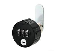 Cerradura de combinación de zinc, aleación de 3 ruedas, dispositivo de seguridad para gabinete, cajón, casillero, archivador para seguridad (20 mm, negro)