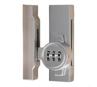 Cerradura de contraseña, puertas con bisagras de madera para montaje en superficie, combinación antirrobo, multiusos, deslizante, sin taladro, para seguridad del hogar (plateado)