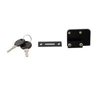 Cerradura de cristal de doble puerta con llave de aleación de zinc, se adapta a 5 8 mm de grosor de vidrio para seguridad de vitrina (negro)