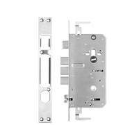 Cerradura de embutir cromada para cuarto de baño, Cerradura de mortaja 6068 24x240 mecánica seguridad acero Cuerpo Pestillo latón 75 mm(6068-24-280-r)