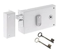 Cerradura de embutir horizontal Yale YAH37G, con cilindro de 6 mm, color blanco, versión para puerta izquierda, incluye 2 llaves