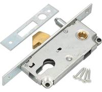 Cerradura de embutir para puertas correderas Unyqoos® 72/30 – Sistema de cierre con pestillo y varilla guía, acero galvanizado, resistente a la corrosión, para puertas correderas, puertas de garaje y 