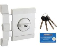 Cerradura de empotrar TyTAN ZX, color blanco, sin elementos de fijación, 4 llaves, certificado de clase C, para montaje en puerta del lado izquierdo
