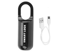 Cerradura de Huella Digital, 10 Juegos Candado de Huella Digital Antirrobo de Aleación de Zinc Recargable por USB con Luz Indicadora LED, Desbloqueo de Emergencia, para Puertas,
