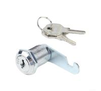 Cerradura de leva de aleación de zinc de 16 mm para puerta de armario, cerradura de seguridad para madera, metal y vidrio con 2 llaves (25 mm)