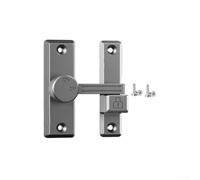 Cerradura de perno de aleación de zinc resistente diseñada para puertas correderas de armario y granero con opciones de instalación flexibles de 90 o 180 grados (gris)