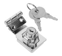 Cerradura de Placa Llave para Armario y Cajón, Acero Inoxidable | Plata, Placa Engrosada y Superficie Lisa, Instalación Rápida, para Taquillas y Archivadores Domésticos