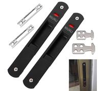 Cerradura de puerta corredera de vidrio y ventana Cierre de Embutir para Ventanas Puertas Correderas de Zinc Cerradura de Gancho para Empotrar Medidas: 197x 28 mm(2PCS,black)