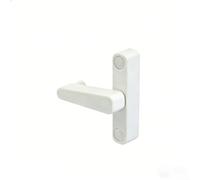 Cerradura de puerta corrediza ultra estrecha en forma de A fabricada con aleación de zinc para uso en puertas de vidrio y opciones de montaje compatibles (12 mm de ancho, blanco)