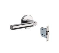 Cerradura de puerta cortafuegos de acero inoxidable 304 con llave, manija de tres palancas, bola de repuesto for baño, sin llave(55MM-KEYLESS)