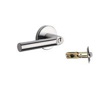 Cerradura de puerta cortafuegos de acero inoxidable 304 con llave, manija de tres palancas, bola de repuesto for baño, sin llave(D1-with key)