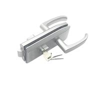 Cerradura de puerta de cristal de acero inoxidable con 3 llaves, cerradura con mango deslizante para vidrio de 8-12 mm; ideal para puertas interiores en oficinas, consultas médicas, hoteles y lugares