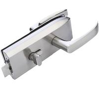 Cerradura de puerta de cristal de acero inoxidable, con 3 llaves y mango deslizante, para cristal de 8-12 mm, espacio de 5-8 mm, para oficina, baño, balcón