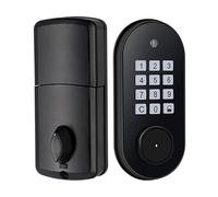 Cerradura de Puerta de Entrada Negro sin Llave Teclado Electrónico | Cobre y Abs, Apertura Codificada Llave de Respaldo, para Puertas Interiores de Madera
