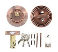 Cerradura de Puerta de Seguridad, Cerraduras de Puerta Antirrobo de Acero Inoxidable de Un Solo Cilindro para Puertas, Hogar, Uso de Oficina(Bronce)