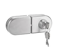 Cerradura de puerta de vidrio, cerradura de seguridad antirrobo de acero inoxidable de 10~12 mm con llaves para cerradura de puerta corredera sin marco