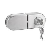 Cerradura de Puerta de Vidrio de Acero Inoxidable, Sin Perforación, Antirrobo, con Llaves para Baño, Hotel, Gabinete