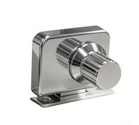Cerradura de puerta de vidrio sin marco de acero inoxidable 304 de níquel cepillado sin llave, instalación sin taladro para vidrio de 3,5 a 4,8 mm, adecuado para oficinas, escaparates, baño (B)