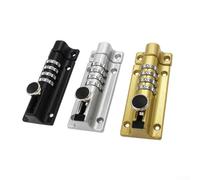 Cerradura de puerta digital mecánica - Perno antirrobo de aleación de zinc con contraseña de combinación - Pestillo de seguridad sin llave - para puertas de madera armarios de almacenamiento - Plata