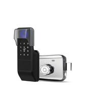 Cerradura de puerta inteligente con huella dactilar, impermeable, for exteriores, con Bluetooth, contraseña y cerrojo + llave mecánica(B)