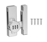 Cerradura de puerta segura de granero con combinación de 3 dígitos reajustable para armarios deslizantes y cobertizos de aleación de zinc negro (plata)