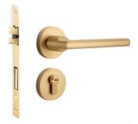 Cerradura de puerta silenciosa de aleación de zinc, cierre de puerta interior de madera de 58 mm con mecanismo silencioso de triple clavija para dormitorio, oficina en casa, gris acero (K)