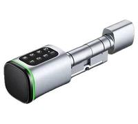 Cerradura de puerta, sistema de control de acceso inteligente, conectividad Bluetooth, color plateado, rango de ajuste de 30 a 55