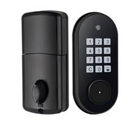 Cerradura de Puerta Teclado Electrónico sin Llave, Negro | Código Anti Miradas, Instalación Retrofit, Cobre y Abs, para Puertas Interiores o Exteriores, 4 Pilas Aa