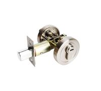 Cerradura de seguridad plateada, cerradura de puerta de un solo cilindro con llaves, cerradura de puerta invisible de aleación de zinc, cerrojo redondo para puerta de entrada delantera, puertas de