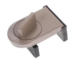 Cerradura de Ventana Corredera Ajuste de Separación, Marrón | Aleación de Aluminio Silicona y Goma, sin Taladro, para Rieles 14-30mm y 25-42mm