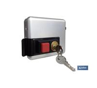 Cerradura eléctrica+cerradero c/ pulsador- izquierda