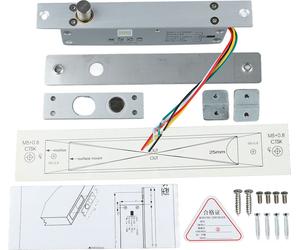 Cerradura eléctrica de 12V con 5 cables, para puertas estrechas con pestillo, con indicador LED con retardo de tiempo para control de acceso y desconexión