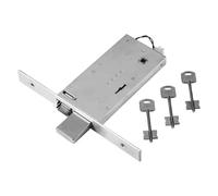 Cerradura eléctrica doble Mapa para puertas de aluminio. Acabado de acero inoxidable. Con cerrojo a 4 mandate y pestillo. Ojales para el montaje funcional de barras internos/externos. copriforontale (acero inoxidable, reversible. Transmisión 12 V.