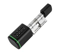 Cerradura electrónica de 60 mm, cilindro inteligente con aplicación, contraseña y tarjeta de tecla, IP53, resistente al agua, grosor de puerta de 35 - 45 mm, negro, código electrónico para casa