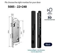 Cerradura electrónica delgada, biométrica, con control a través de la aplicación, resistente al agua (IP66) y disponible en 6 modelos